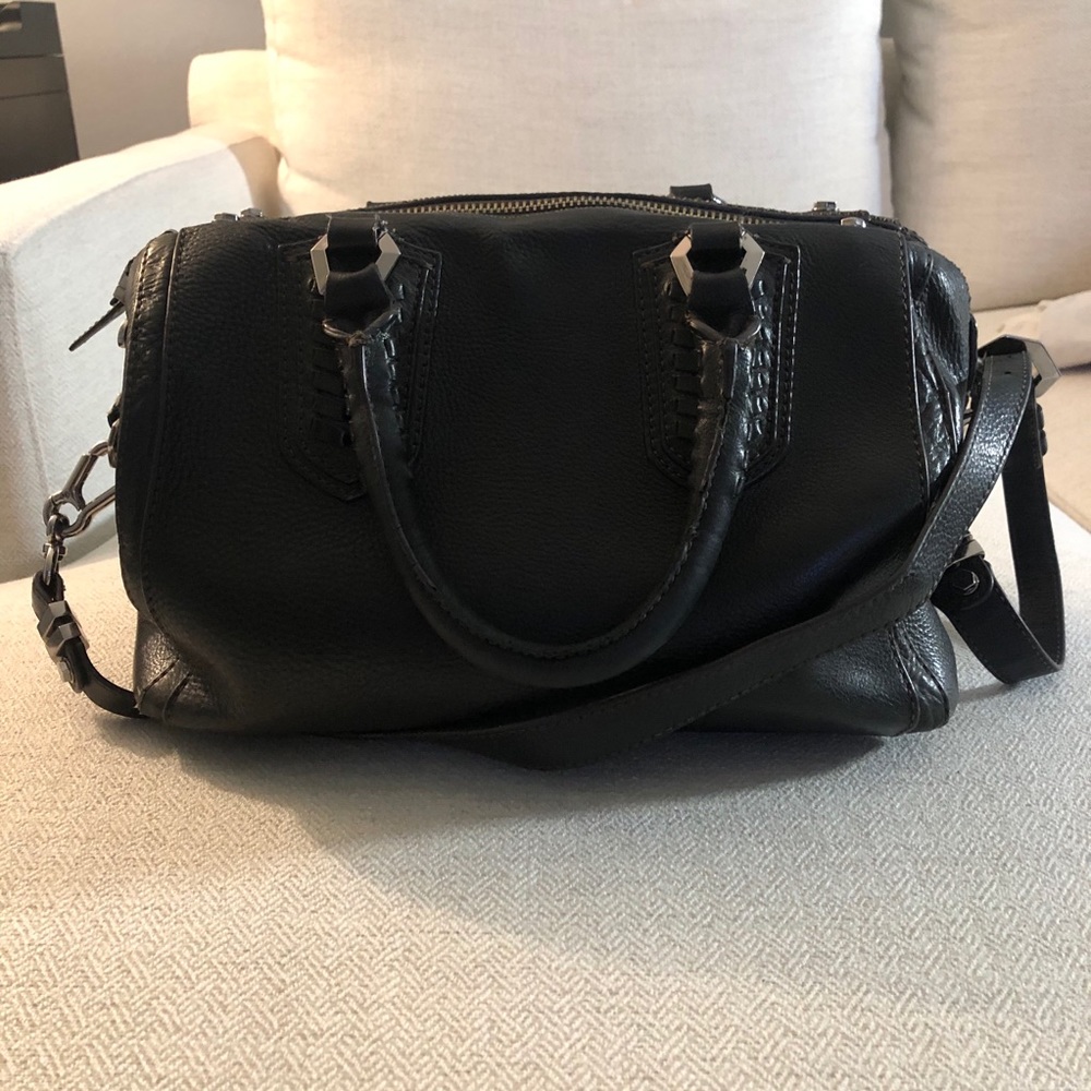 Leather top handle bag